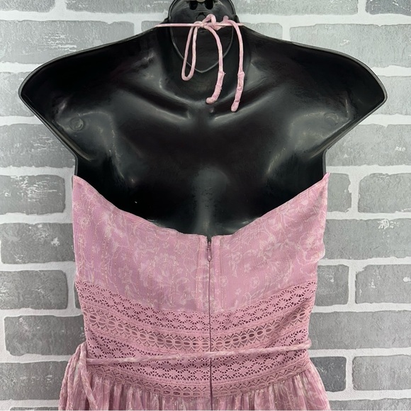 Tularosa Brooks Dress Lilac Toile Floral Asymmetrical Hem Dress Size Medium - Picture 8 of 11